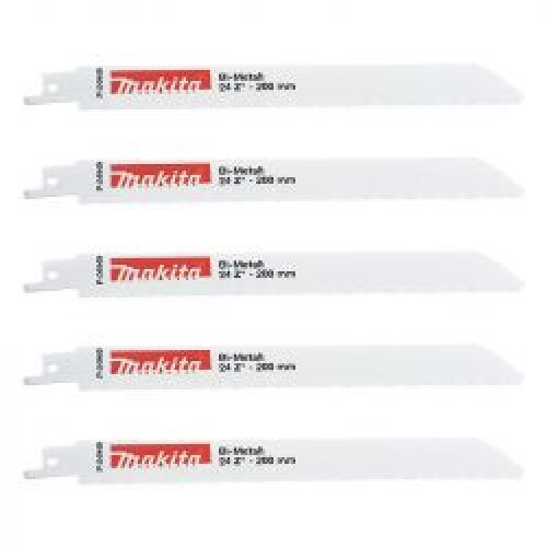 Lot De 5 Lames De Scie Sabre Makita P 04949 Bi Metal Flexible Pour Toles Acier Et Inox 200 Mm