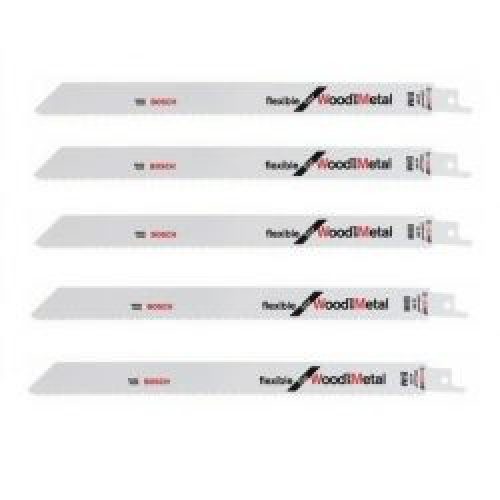 Lot De 5 Lames De Scie Sabre S 1122 Hf Bosch 2608656021 Pour Bois Et Metal