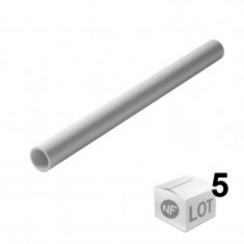 Lot de 5 Tubes PVC blanc NF diamètre 50 mm – 2 mètres – Nicoll