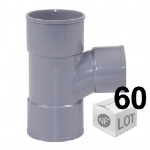 Lot de 60 raccords PVC – Té pied de biche 87°30 Femelle Femelle Ø32 ou Ø40 FIRST-PLAST