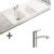 Lot Evier céramique blanc 2 bacs CONDOR + Mitigeur HANSGROHE CRBMI190