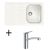 Lot Evier granit blanc SCHOCK VIOLA 1 bac + Mitigeur HANSGROHE CRBMI190