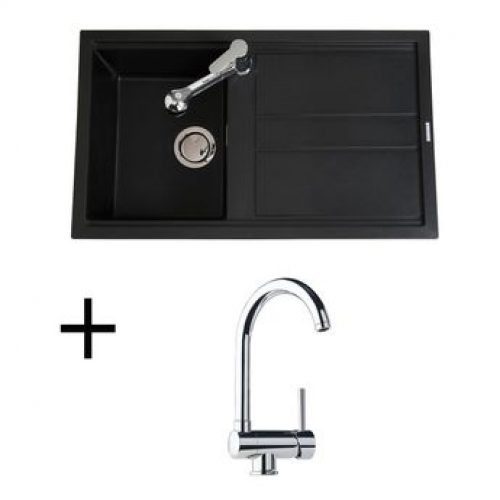 Lot Evier keratek noir 1 bac BEST + Mitigeur CRBMI024