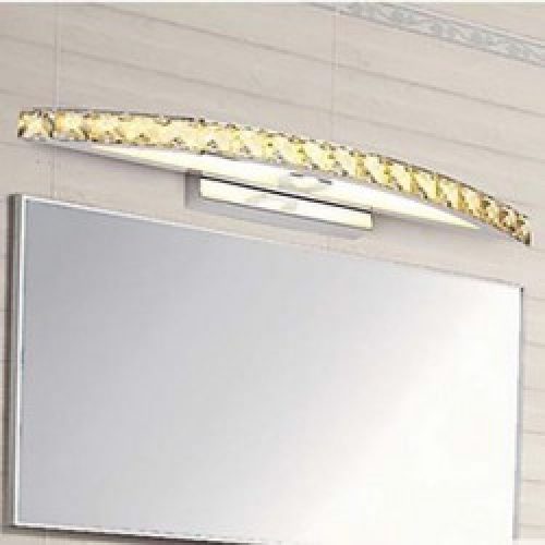 Luminaire de miroir contemporain en inox avec décoration doré