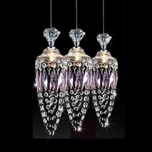 Lustre Contemporain en Cristal Violet