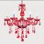 Lustre Contemporain Rouge en Cristal