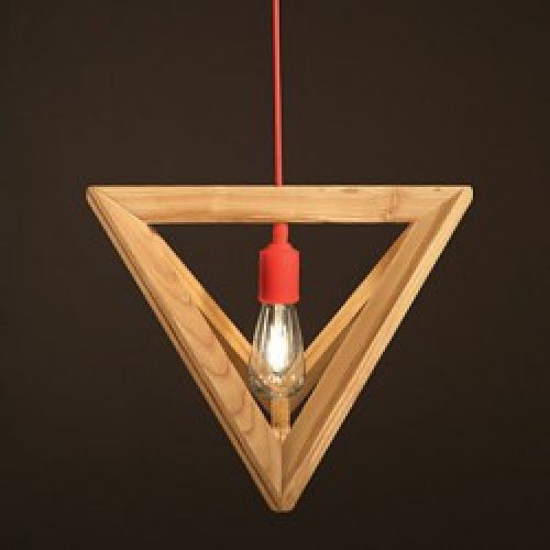 Lustre décoré en Bois à ampoule 60W