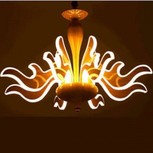 Lustre en Bois à LED intégré