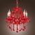 Lustre en Chrome de Cristal, 40W, Rouge