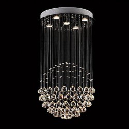 Lustre en Cristal argenté à éclairage LED