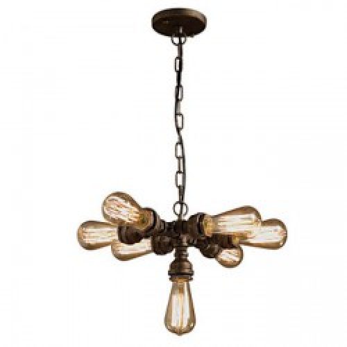 Lustre en métal à sept lampes