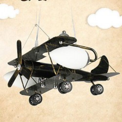 Lustre Hélicoptère en Métal et Verre