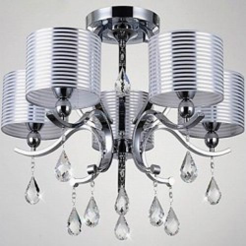 Lustre moderne en cristal à 6 lumières