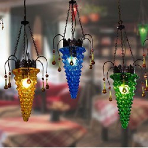 Lustre Moderne en Verre Multicolore