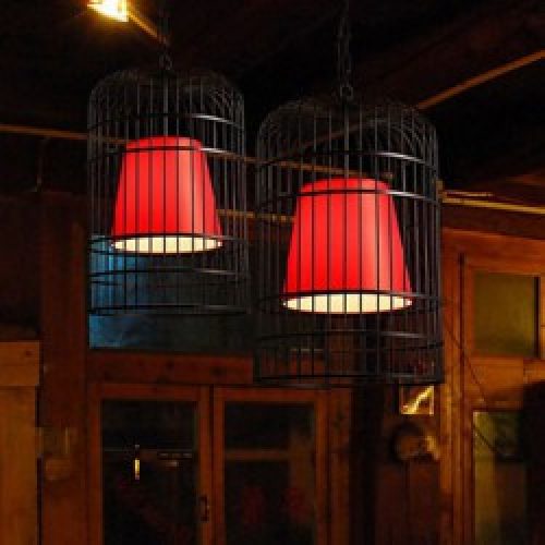 Lustre Rétro à Cage en Métal