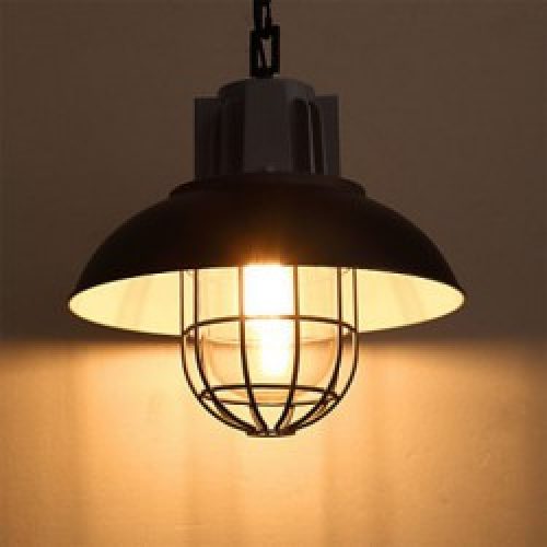 Lustre rétro en Métal avec lampe à couvercle