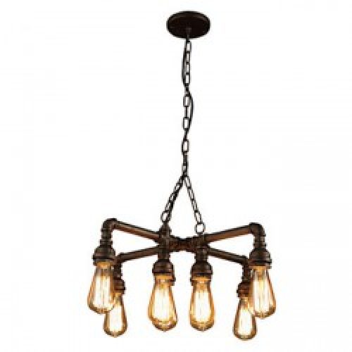 Lustre style vintage à 6 lampes