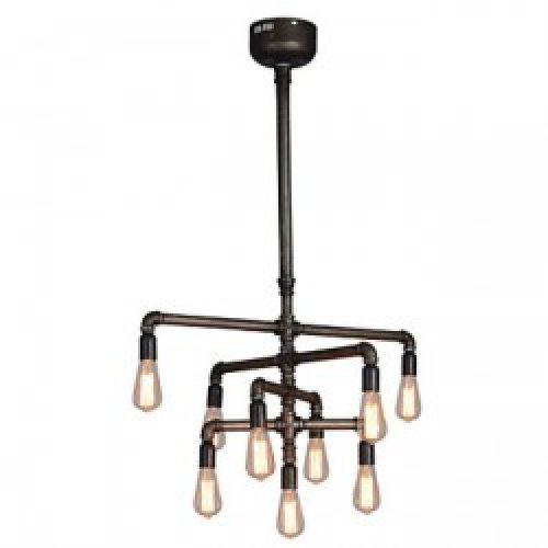 Lustre vintage en Métal à 9 lampes