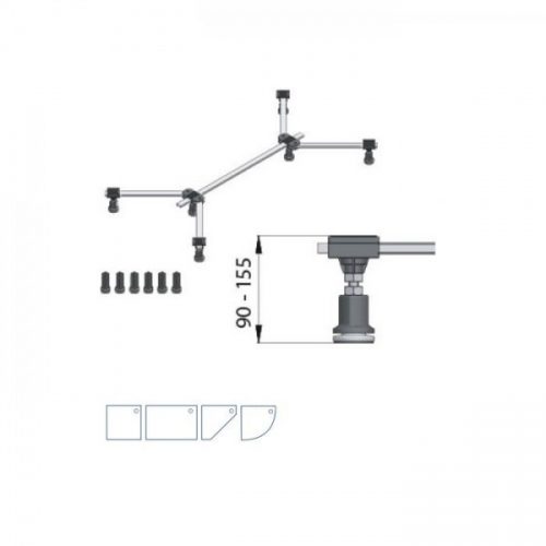 Mabo DWF 6 GIGA flat+ Pieds de Receveur de douche en Acrylique/acier jusqu&rsquo;à 120x150cm (101340)