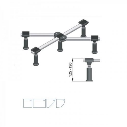 Mabo DWF BASIC Pieds pour Receveur de douche en Acrylique/acier jusqu’à 90x90cm (101305)