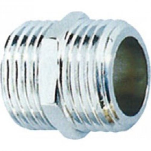 Mamelon laiton égal mâle / mâle chromé