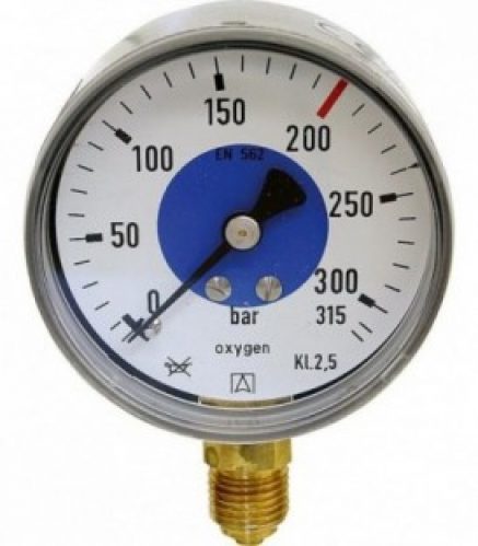 Mano. p. oxygene D63, 0-40bar Raccord R1/4&Prime; corps visse en tole d&rsquo;acier noir