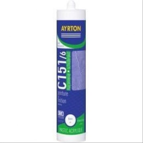 Mastic maçonnerie acrylique C151-6 blanc – 300ml – AYRTON
