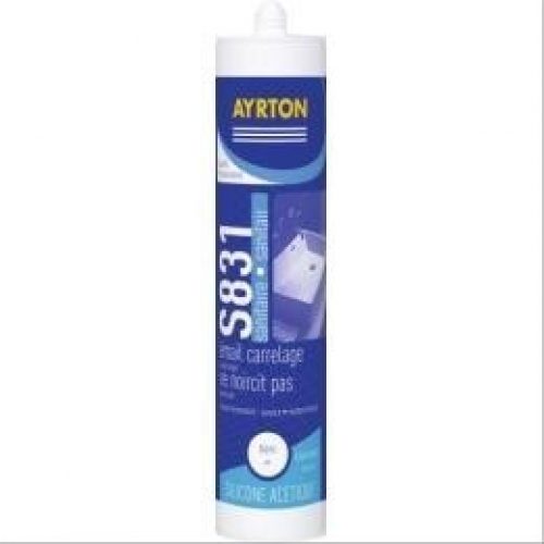 Mastic sanitaire silicone acétique S831 translucide 300ml – carton de 24 – AYRTON