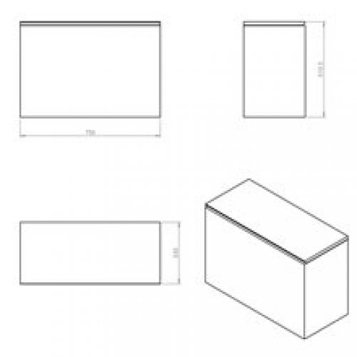 Meuble 1 étagère 75cm fini brillant Global…