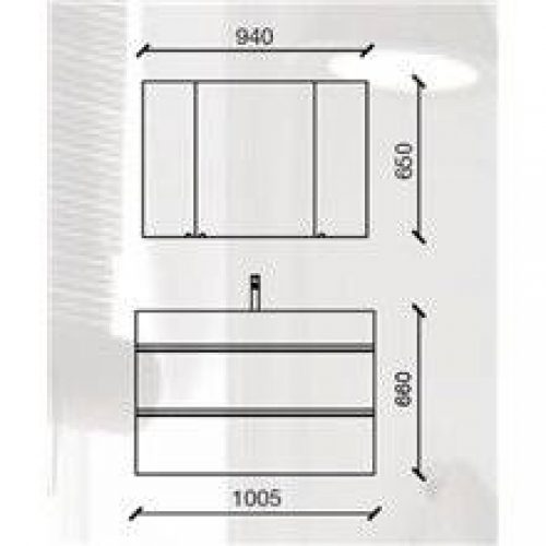 Meuble 100 cm 2 tiroirs SPIRIT SALGAR