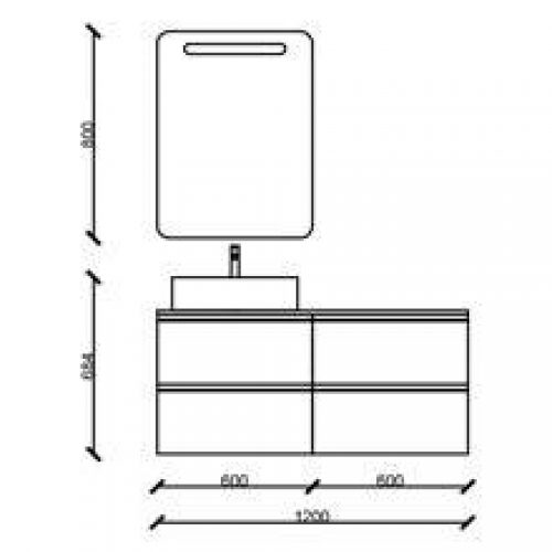 Meuble 120 cm 4 tiroirs SPIRIT SALGAR
