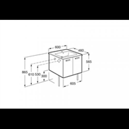 Meuble 2 portes cèdre 60 cm Victoria Basic Roca