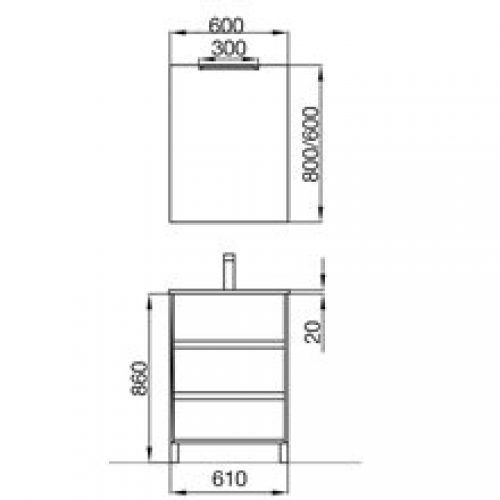 Meuble 60 cm Chêne d’Écosse 3 tiroirs SALGAR…