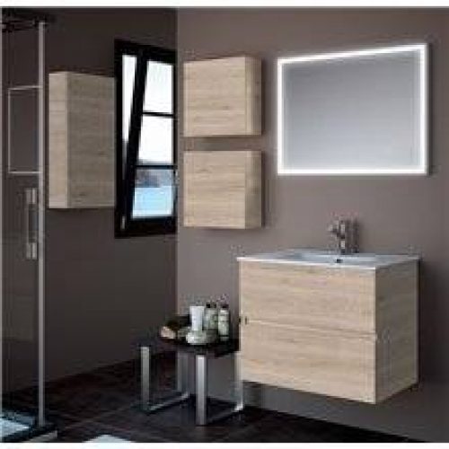 Meuble 70 cm Bois blanchi 2 tiroirs SALGAR…