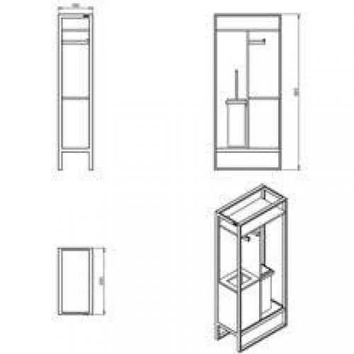 Meuble avec dérouleur papier WC blanc the grid…