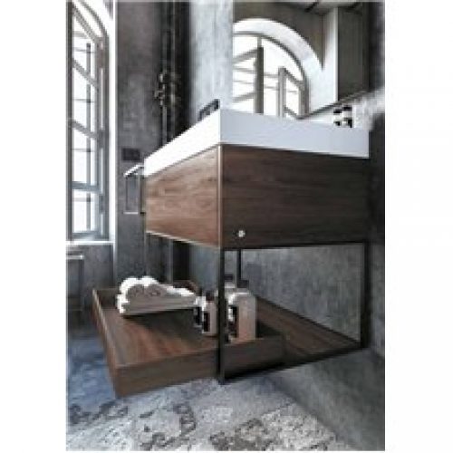 Meuble avec étagère coulissante 100 cm chêne…