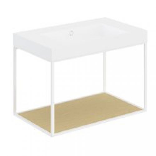 Meuble avec étagère fixe et plan vasque mat 80…