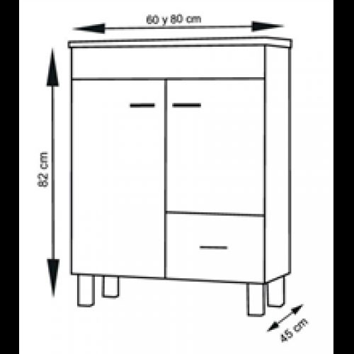 Meuble blanc brillant Samos TEGLER