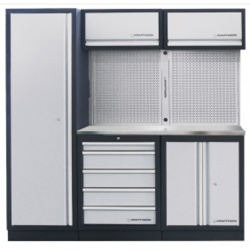 Meuble d&rsquo;atelier modulaire 3 éléments plan de travail au choix MOBILIO