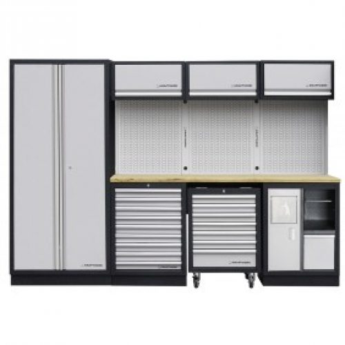 Meuble d’atelier modulaire 4 éléments plan de travail au choix MOBILIO