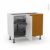 Meuble De Cuisine Angle Bas Ikoro Chene Clair Demi Lune Coulissant Tirant Droit 1 Porte L40 Cm Mobile L80 X H70 X P58 Cm