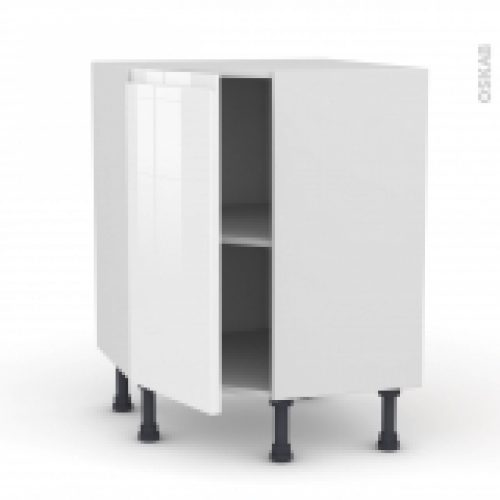 Meuble De Cuisine Angle Bas Ipoma Blanc Brillant 1 Porte N19 L40 Cm L65 X H70 X P37Cm