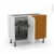 Meuble De Cuisine Angle Bas Ipoma Blanc Brillant Demi Lune Coulissant Tirant Droit 1 Porte L40 Cm Mobile L80 X H70 X P58 Cm