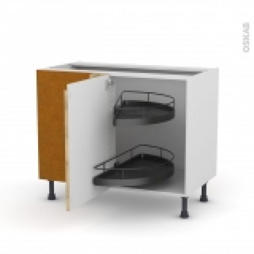 Meuble De Cuisine Angle Bas Ipoma Chene Naturel Demi Lune Epoxy 1 Porte N20 L50 Cm L100 X H70 X P58 Cm