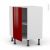 Meuble De Cuisine Angle Bas Ivia Rouge 1 Porte N19 L40 Cm L65 X H70 X P37Cm