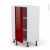 Meuble De Cuisine Angle Bas Ivia Rouge 1 Porte N23 L40 Cm L65 X H92 X P37Cm