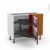 Meuble De Cuisine Angle Bas Ivia Rouge Demi Lune Coulissant Epoxy Tirant Droit 1 Porte L50 Cm L100 X H70 X P58 Cm