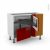 Meuble De Cuisine Angle Bas Ivia Rouge Demi Lune Coulissant Epoxy Tirant Droit 2 Tiroirs L60 Cm L100 X H70 X P58 Cm