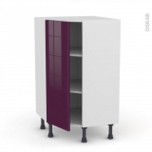 Meuble De Cuisine Angle Bas Keria Aubergine 1 Porte N23 L40 Cm L65 X H92 X P37Cm