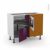 Meuble De Cuisine Angle Bas Keria Aubergine Demi Lune Coulissant Epoxy Tirant Droit 2 Tiroirs L40 Cm L80 X H70 X P58 Cm